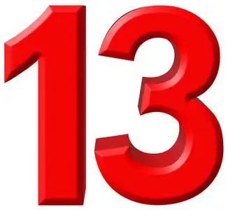 数字 13,十三,白色背景,3d 渲染上孤立照片