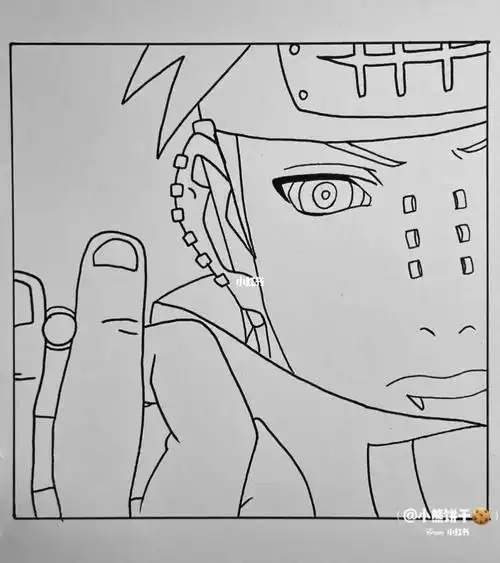 佩恩手绘_手绘_火影忍者_兴趣爱好_绘画
