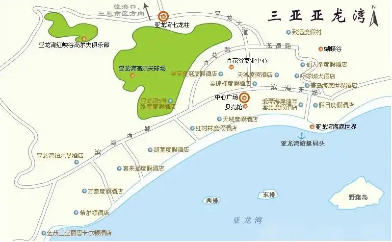 亚龙湾五星酒店地图