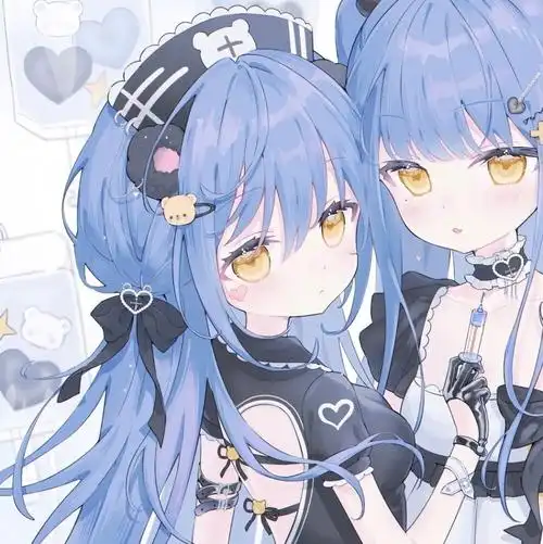 蓝色系闺蜜头像