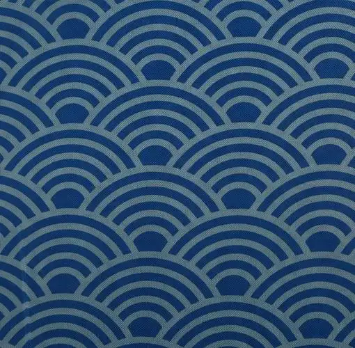 涤纶布印花日式海浪图案典雅和风花纹印花桌布户外抱枕面料