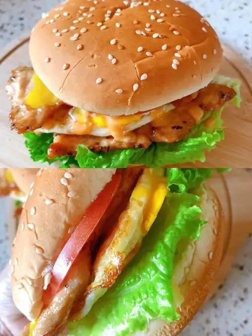 鸡肉汉堡早餐来一个元气满满