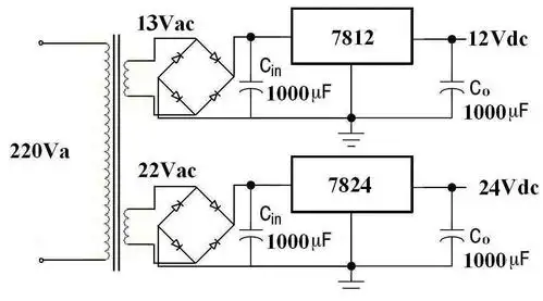 24v稳压电源电路图