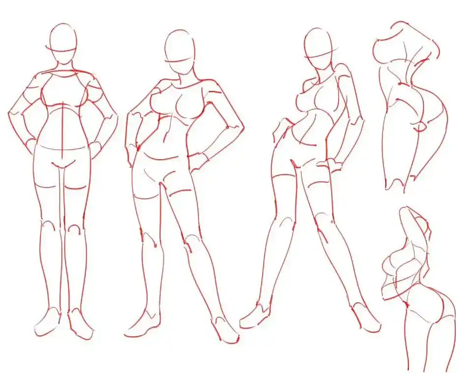 一组站姿动态速写素材,同学们收藏练习起来吧!#画画 #插画 - 抖音