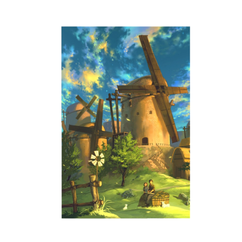 拼图1000片木质海贼王龙猫千语千寻卡通动漫平图星空风景定制玩具风车