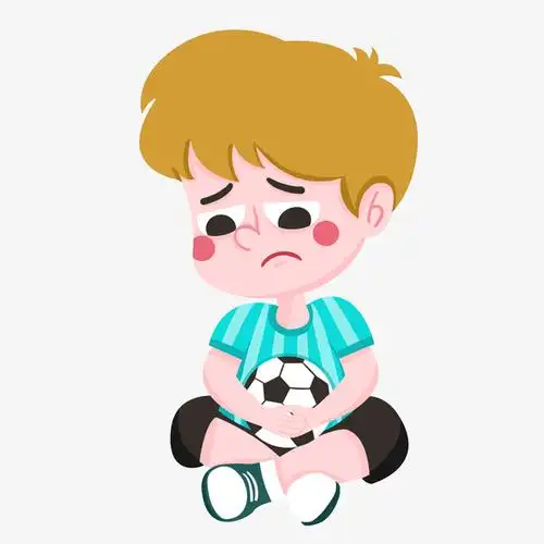 矢量图忧愁小男孩