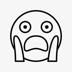 震惊标识脸在恐惧中尖叫害怕表情符号图标高清图片