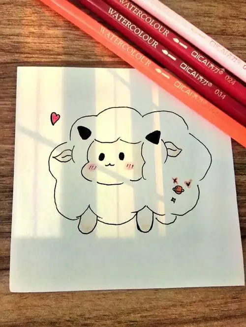 小羊简笔画临摹过程图