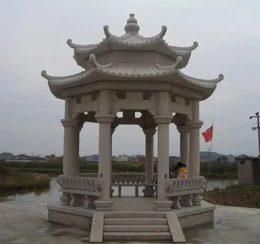 中式石雕凉亭 工厂直销 传统花岗岩大理石景观八角亭子