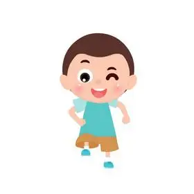 儿童小男孩正面跑步动图gif浪漫七夕卡通人物动图gif夏天大暑西瓜荷叶