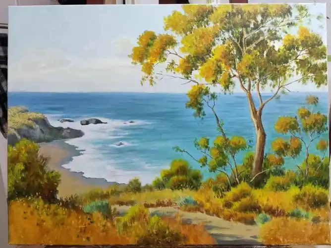 丙烯风景画步骤(临摹)