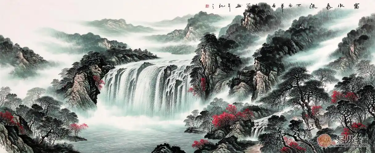 客厅挂画推荐,山水画让家里这么美