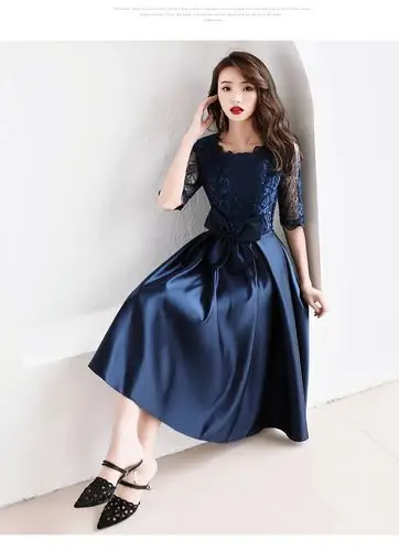 晚礼服女2020新款气质宴会大码中长款简单大方聚会连衣裙平时可穿