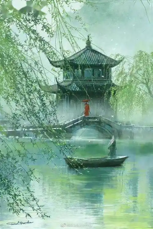 唯美古风意境插画 每一帧都好似梦境_内容_楼兰_微信