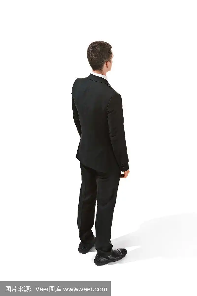 一个商人的背影.西装革履自信专业