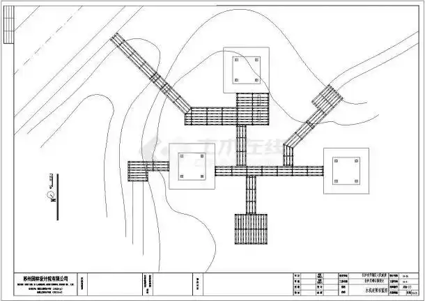 公园木栈道建筑cad施工图