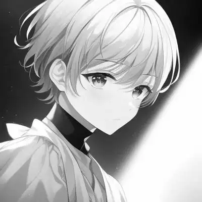 日系ins风漫画头像黑白男