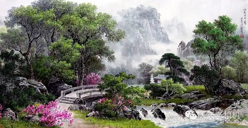 精美诗意山水风景画太美了下