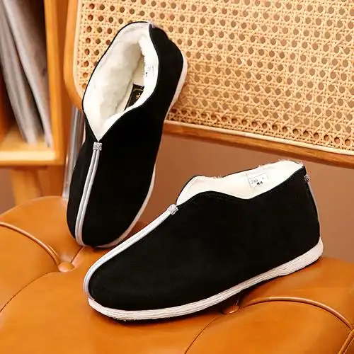 内联升棉鞋女鞋秋冬手工千层底布鞋反绒皮羊毛安棉女士棉鞋8406