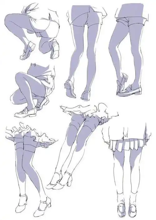 绘画素材萌新如何画出大长腿线条腿控集合