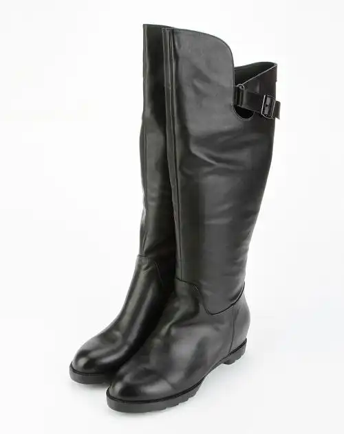 蜜丝罗妮marchiori黑色细纹个性长靴