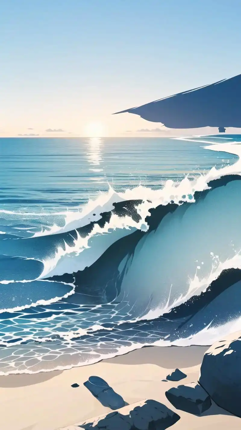 98简约风海边壁纸,给你清爽一夏99 亲们,夏天来啦!