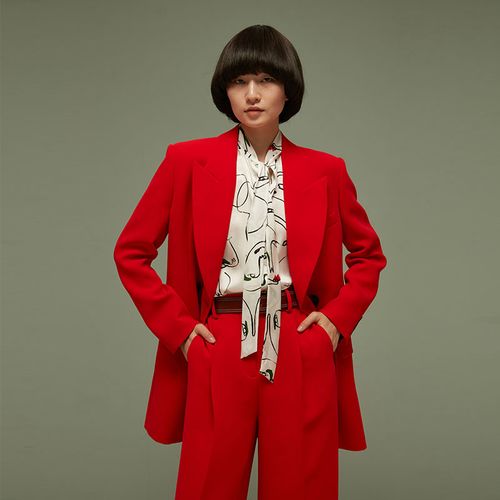 damowang2021明星同款原创设计高端流行春夏双排扣驳领西装夹克