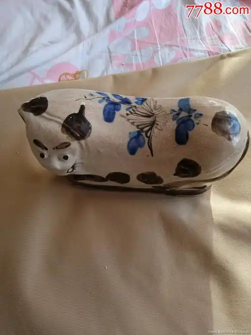 磁州窑猫枕头_雕塑瓷/瓷雕_汲古阁【7788收藏__收藏热线】