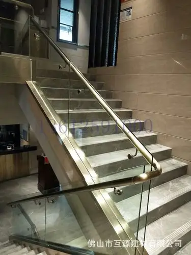 定做宾馆无框楼梯不锈钢扶手钢化玻璃护栏 上门测量安装oem出口