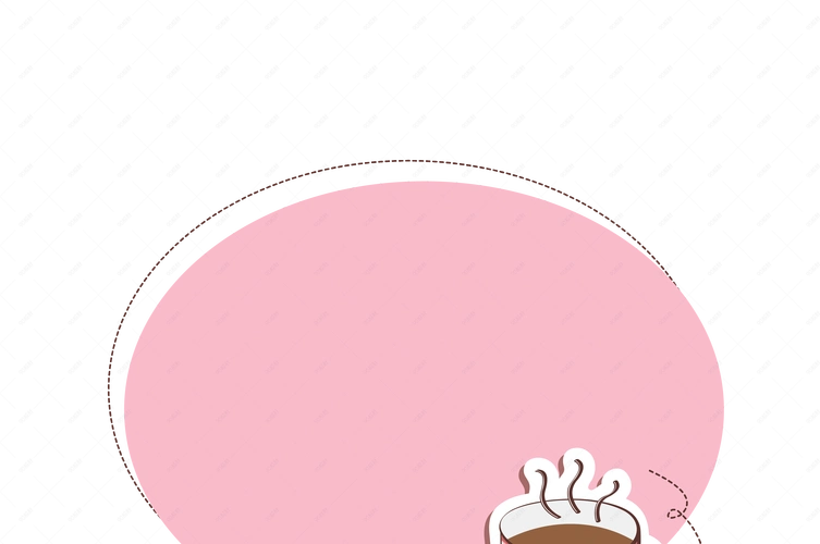 矢量卡通粉色可爱咖啡装饰边框