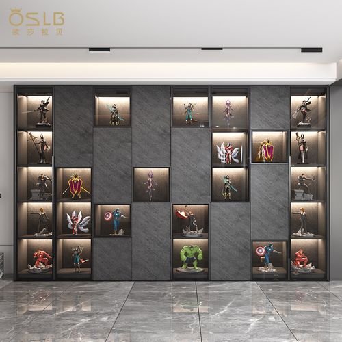 玻璃展示柜手办柜子产品陈列柜客厅家用玩具积木艺术品收纳柜定制