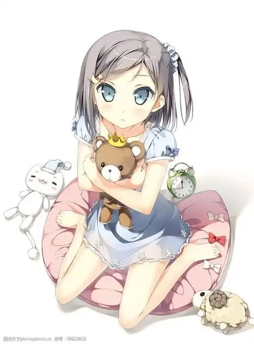 动漫美女 美女 手绘美女 数字绘画 手绘 闹钟 小熊 动漫壁纸 动漫人物