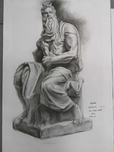 摩西像写生