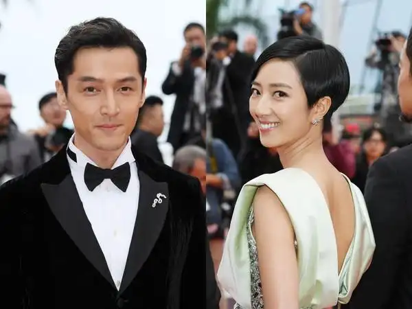 ▼坎城影展《南方车站的聚会》首映会,胡歌,桂纶镁.(图/cfp)