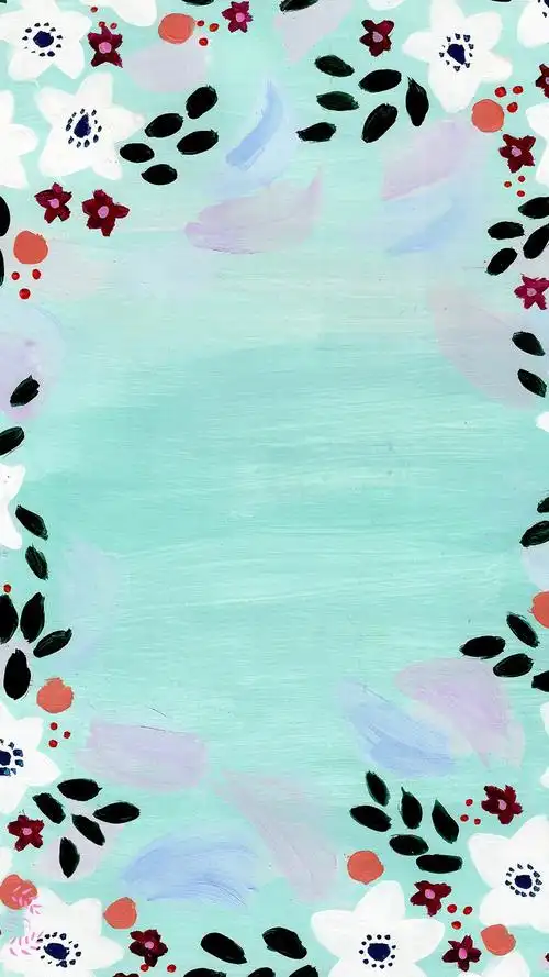 文艺森女小花 line 换不完的背景手机壁纸.