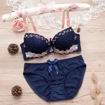 内衣套装女蕾丝聚拢性感少女学生高中上托小胸胸罩女士收副乳文胸 234