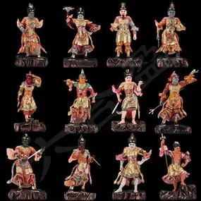00xuhonglei0o0淘宝古法琉璃十二神将药师坛城12夜叉大将佛像室内