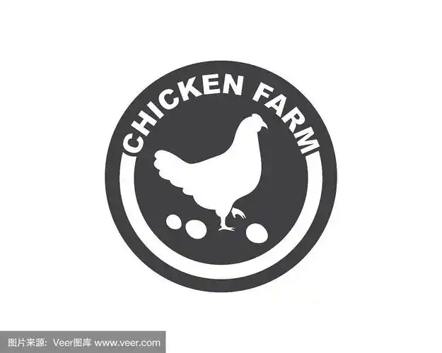 鸡标志图标矢量插图