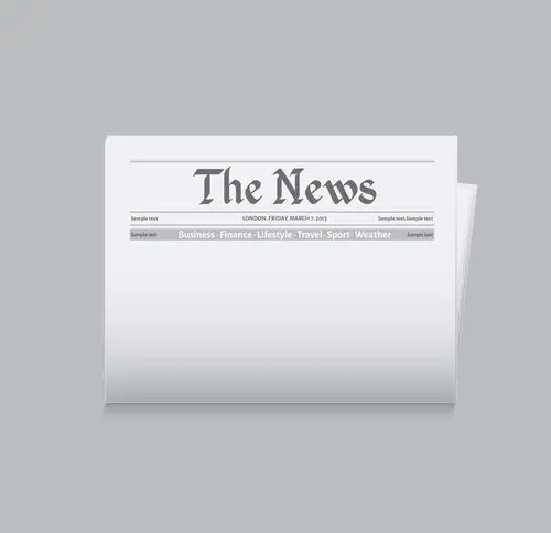 空白新闻报纸头条矢量素材