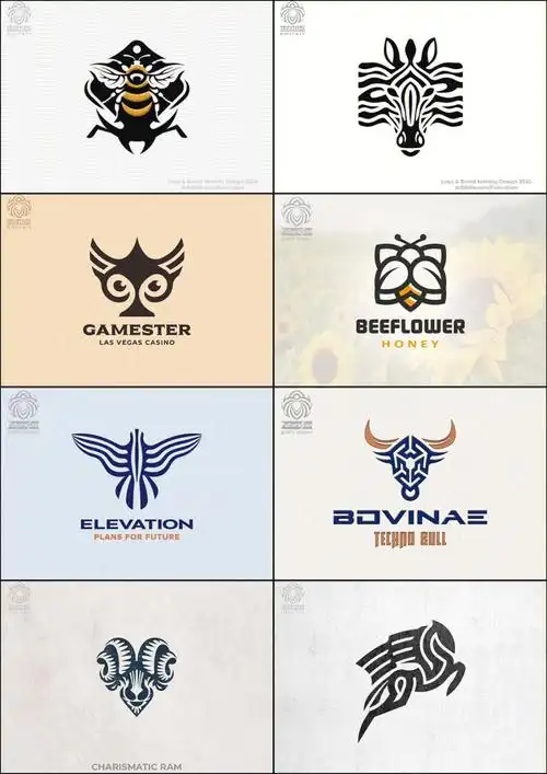 一组超级霸气有力量复古张力logo设计