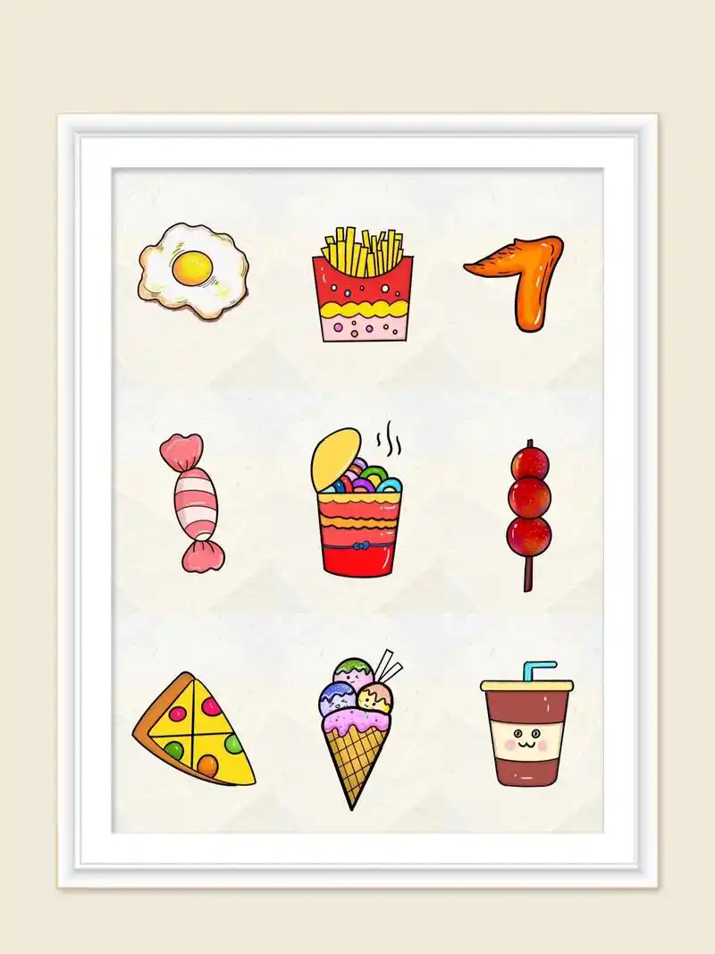 用数字0～9画画创意美食简笔画合辑7815.