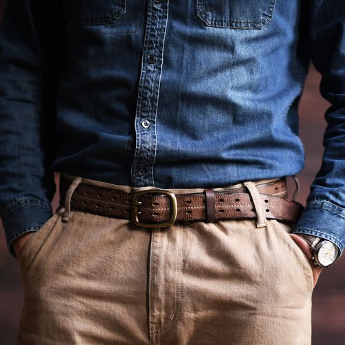 潮流男士皮带牛仔裤休闲真皮腰带头层牛皮做旧纯铜针扣机车男裤带