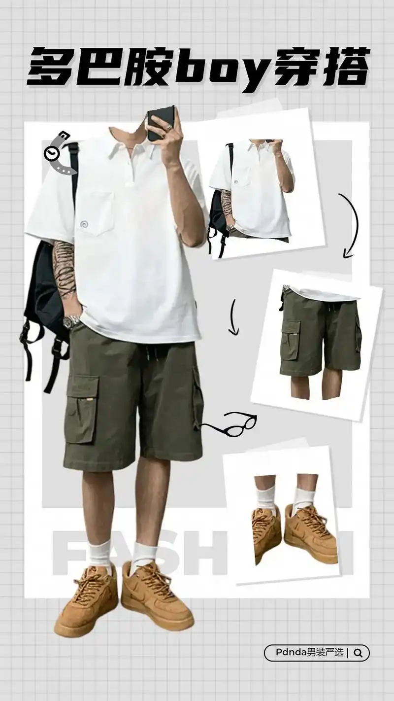休闲时光,潮流装备尽显个性魅力!炎炎夏日,选择清爽简约的男装 - 抖音