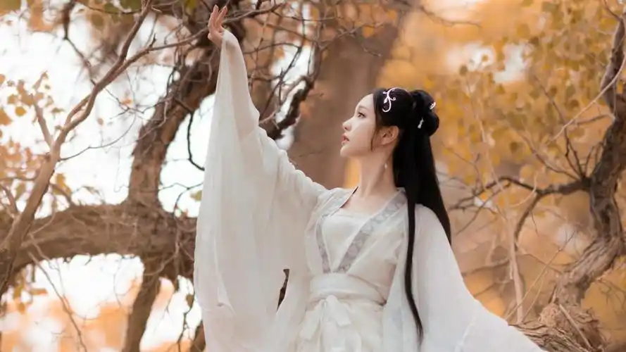 白衣飘飘小仙女温婉汉服写真,高清壁纸图片,大陆美女-回车桌面