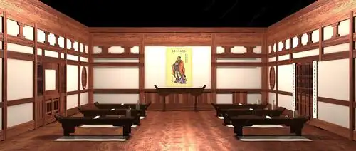 中式古代私塾孔庙学堂3d模型