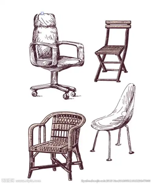 复古椅子素描图片