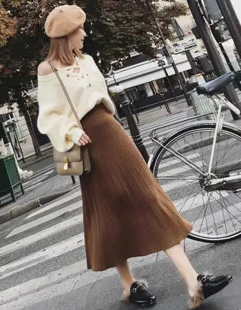 冬季室内这样穿巨洋气!针织衫 半身裙秒变时髦精,关键保暖显瘦