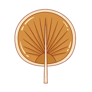 黄色卡通纳凉蒲扇