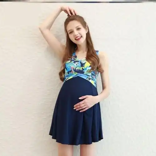 泳衣孕妇可穿女托腹裙分体mm加肥加大遮肚分体泳衣