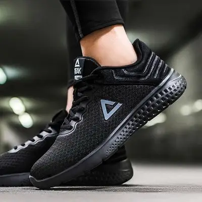 匹克官方正品运动鞋男鞋夏季新款跑步鞋男子透气网面休闲黑色简约